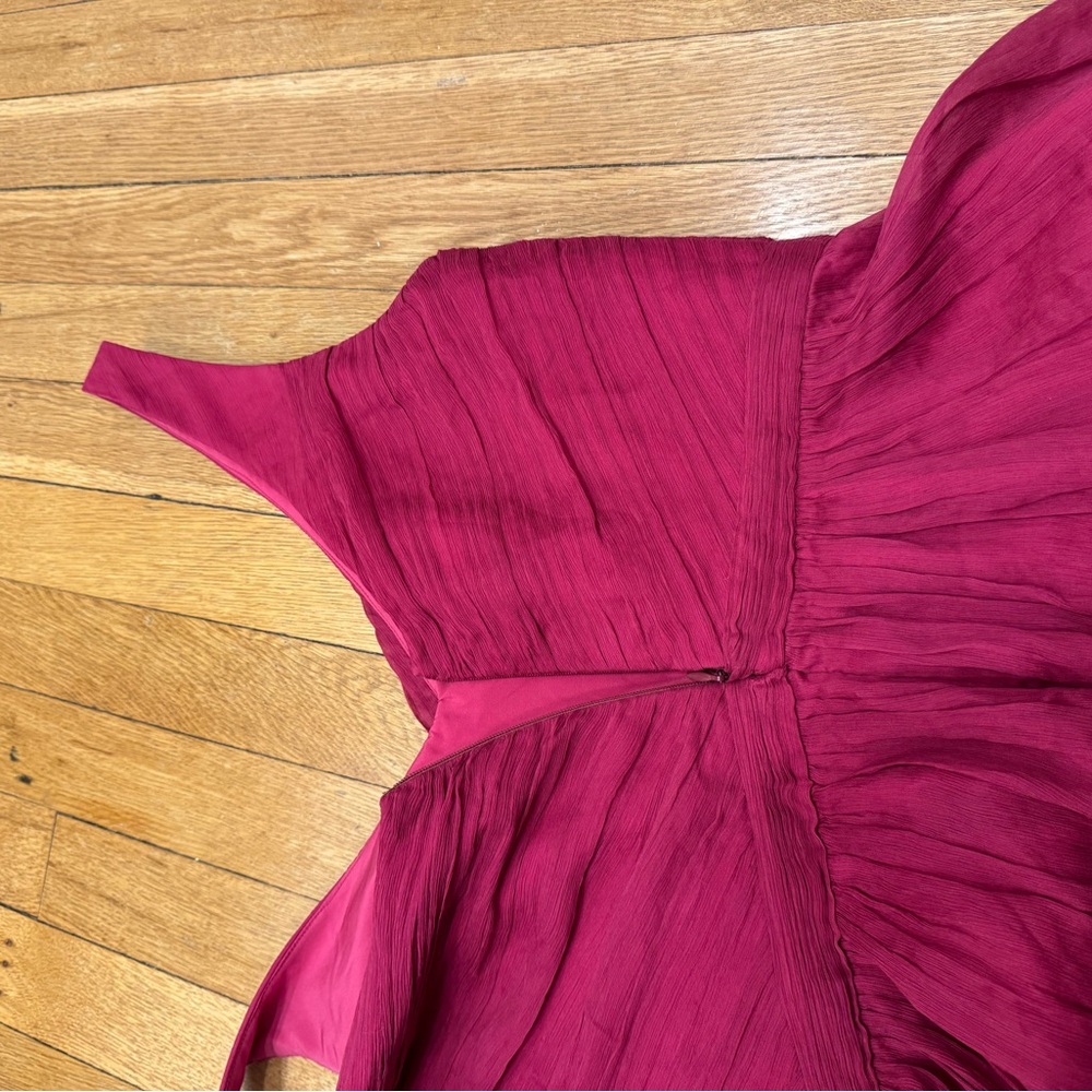 J. Crew - Rich Red Sleeveless Dress with zip back and tulle - Picture 5 of 8